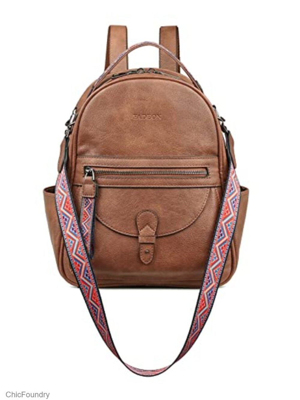Vegan Leather Mini Backpack Purse for Women, Small Daypack with Multiple Pockets
